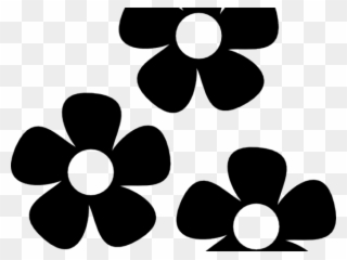 Flowers Vectors Clipart Symbol - Flor Png Negro Transparent Png