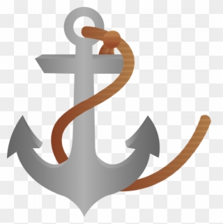 Ship Anchor Clipart With Rope Free - Pirate Ship Anchor Clipart - Png Download