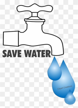 Save Water Poster Free - Drawing Image Of Tap Clipart