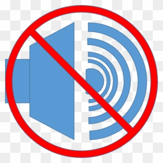 Speaker With Sound Bars And A No Symbol Across It - Circle Clipart