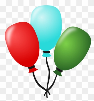 Vector - Three Balloons Tied Together Clipart
