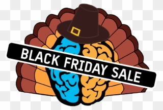 Black Friday Turkey Brain 2 - Thanksgiving Png Clipart