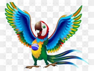 Brazil Flag Clipart Transparent - Macaw Parrot Cartoon - Png Download