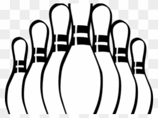 Bowling Clipart Black And White - Black And White Bowling Pins Clipart - Png Download