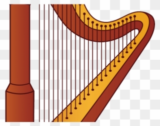 Musician Clipart - Musical Instrument Harp In Cartoon - Png Download