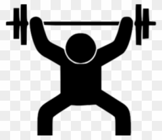 Men Clipart Weightlifting - Stick Man Lifting Weights - Png Download