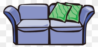 Couch Clipart Sofa Pillow - Loveseat - Png Download