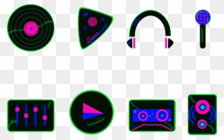 Retro Music Icons Designed By Yours Truly Clipart (#3262067) - PinClipart