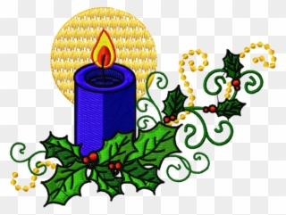 Christmas Candles 10 Machine Embroidery Designs Cd - Illustration Clipart