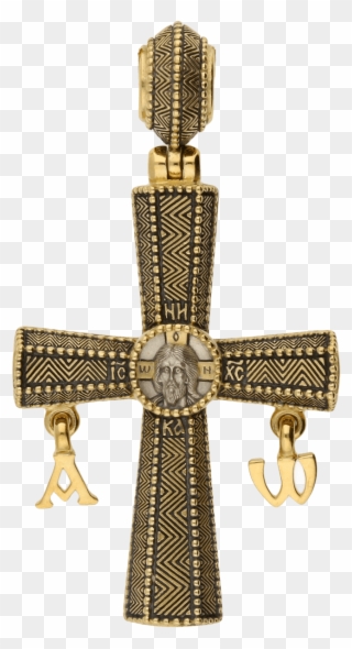 Russian Orthodox Silver Cross Pendant Holy Face Of - Cross Clipart