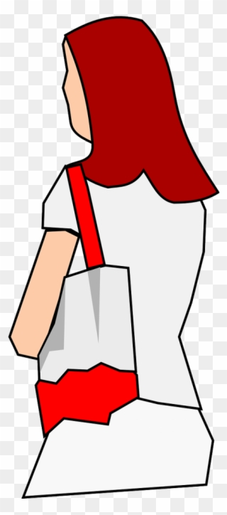 Vector - Clipart Woman With Purse - Png Download