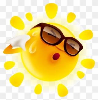 Summer Cute Sun Material Illustration Perspiration - Feeling Hot Clipart