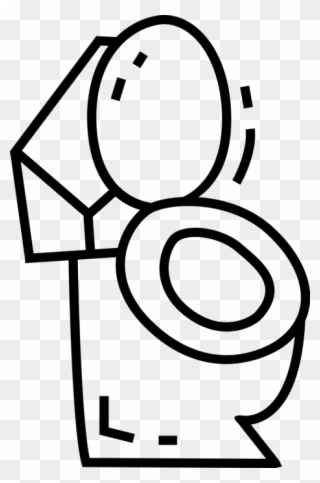 Vector Illustration Of Toilet Sanitation Fixture For - Circle Clipart