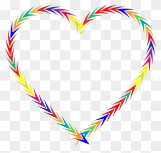 Colorful Heart With Arrow Svg - Heart Colorful Transparent Clipart