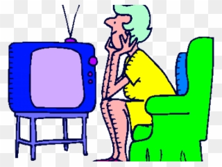 Tv Shows Clipart Tv Advertisement - Woman Watching Tv Clipart - Png Download