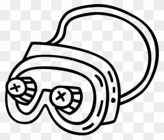 Vector Illustration Of Protective Eyewear Safety Goggles - Line Art Clipart