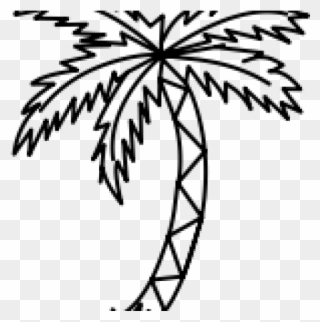 Drawn Palm Tree Line - Coloring Book Clipart