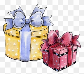 Visit - Watercolor Gift Box Clipart - Png Download
