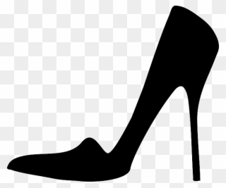 Stiletto Pump Shoe Black Silhouette Female - Black Heel Clip Art - Png Download
