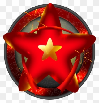 Pentagram Red Pointed Star Streamer Chinese Style Png - Vector Graphics Clipart