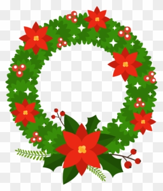 Blinking Christmas Wreaths Animated Stickers Messages - Circle Clipart