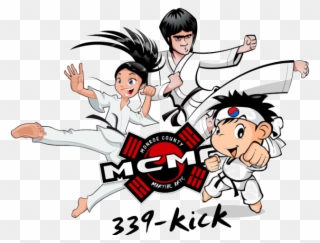 Martial Arts Clipart Transparent - Girls Doing Karate Cartoon - Png Download