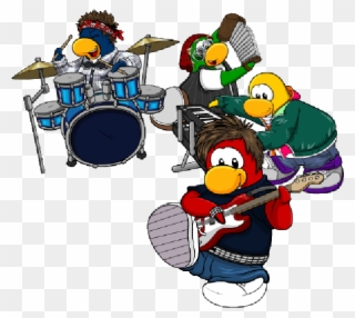 Club Penguin Cartoon Picture Images Wondering Clip - Pinguino Baterista - Png Download