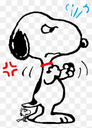 Snoopy Faz De Tudo Para Defender Seu Amiguinho Woodstock - Angry Snoopy Clipart