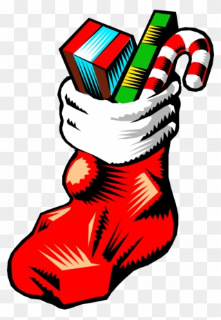Christmas Stocking Filled With Toys Clipart