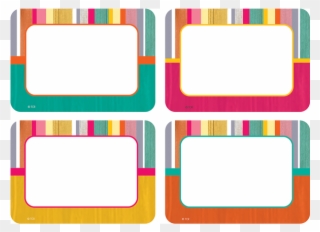 Tropical Punch Name Tags/labels - Square Colourful Frames Clipart