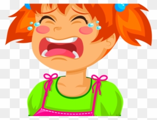 Tears Clipart Screaming - Crying Girl Clip Art - Png Download