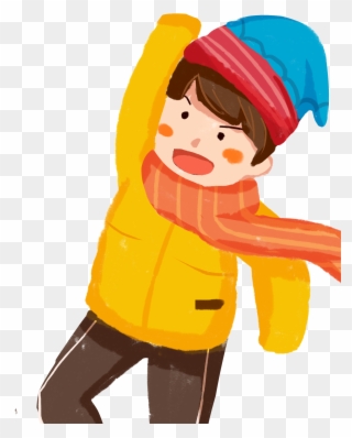 Color Winter Character Boy Png And Psd - Cartoon Clipart