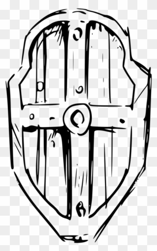 Drawing The Head And Hands Shield Line Art Body Armor - Circle Clipart