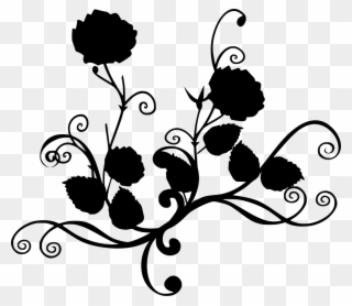 1024 X 891 2 - Black And White Flowers Transparent Clipart