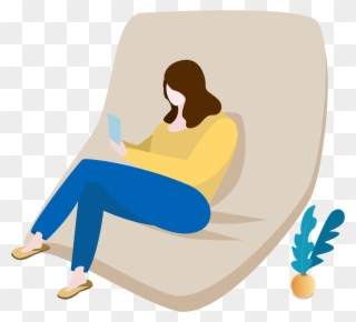 Sofa Home Character Warm Png And Vector Image - Sitting Clipart