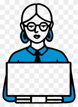 An Adult Woman Sits At Her Laptop Wearing Professional Clipart