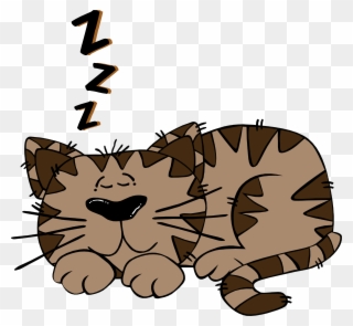 Cartoon Cat Sleeping On A Pillow Clipart