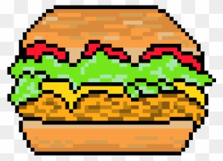 Burger - Pixel Art Circle Clipart