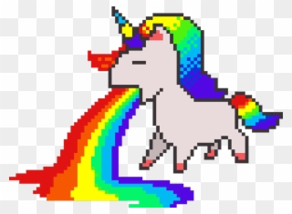 Pixelart Sticker Unicorn Rainbow Pixel Art Clipart Full