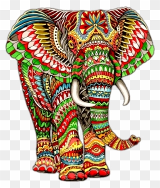 Mandala Sticker - Tapisserie Elephant Clipart