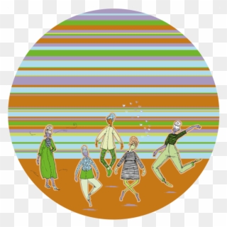Colorful Fashion Figures Round Placemat - Circle Clipart