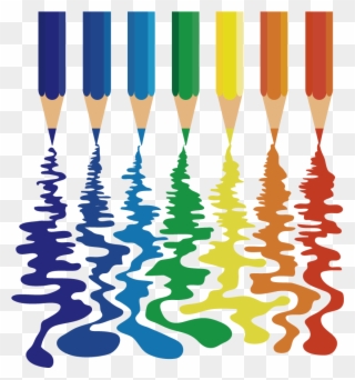 Google Search Typewriter, Pencil - Colored Pencil Rainbow Clipart