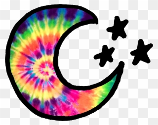 Tie Dye Moon - Hippie Clipart