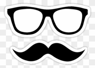 Mustache Clipart Nerdy Glass - Mustache And Glasses Transparent - Png Download