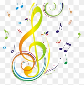 Colorful Musical Note Border - Colorier Des Notes De Musique Clipart