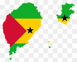 Sao Tome And Principe Flag Map Clipart