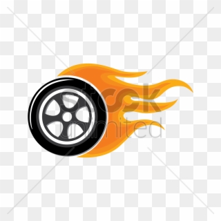 Orange Clipart Clip Art - Wheel On Fire Logo - Png Download