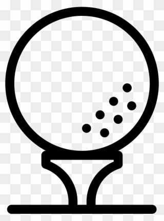 This Is A Golf Ball Resting On A Golf Tee - Golf Ball Icon Clipart