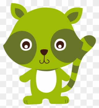 ○••°‿✿⁀raccoons‿✿⁀°••○ - Cute Green Animals Clipart - Png Download