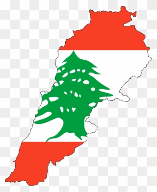 Lebanon Flag Map Clipart
